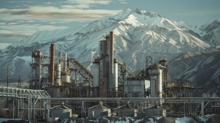 Factory Amidst Mountains