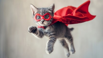 Superhero Kitten in Flight - 765047766