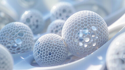 abstract digital artwork with white balls