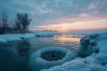 Icy Solitude at Dawn - 765048115