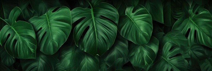 Background of green big leaves
