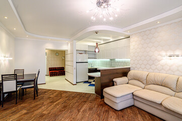 standard interior apartment. living room with sofa