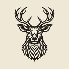 deer head mascout vector