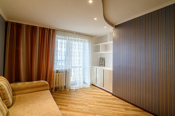 standard interior apartment. living room with sofa