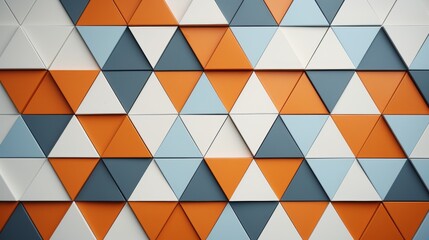Obraz premium Futuristic blue orange geometric technology texture with 3d triangular shapes pattern wall banner
