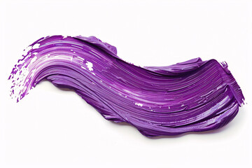 Obraz na płótnie Canvas Purple acrylic oil paint brush stroke on white background