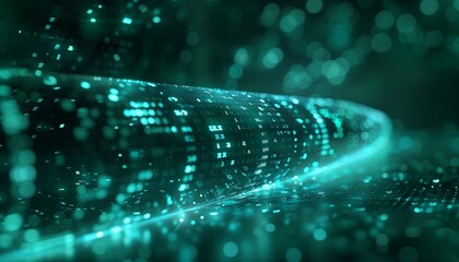 Technological Background: Lights, Beams, Code, Line Charts, and More