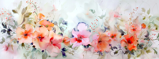 Floral Spring Composition - Watercolor Painting