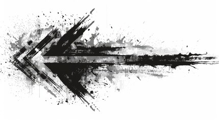 ynamic Black Arrows in Grunge Style, Versatile Design Element