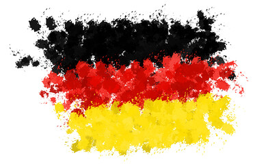 german flag with paint splashes