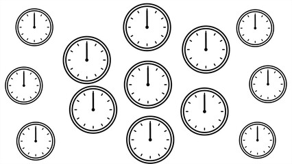 Clocks icon collection design. Time and Clock icons set. horizontal set of analog clock icon symbol .circle arrow icon.