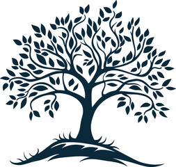 Obraz premium tree of life silhouette isolated on white background, vector.