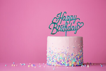 Celebration birthday cake with happy birthday message