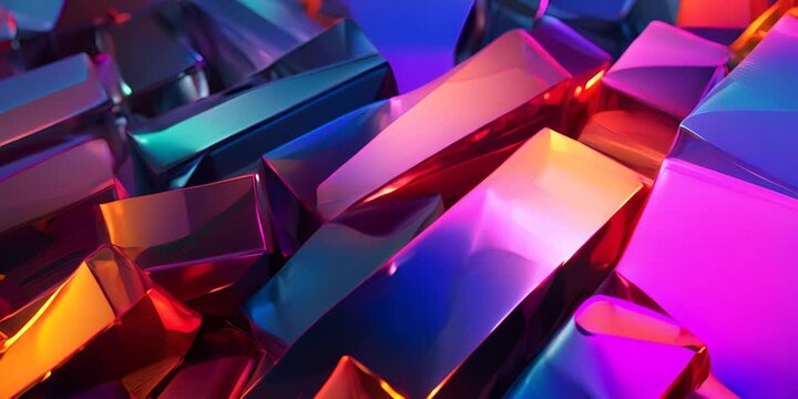 Colorful Glass Object, abstract wallpaper background 4K Video