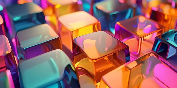 Colorful Glass Object, abstract wallpaper background 4K Video