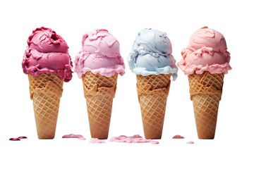 Symphony of Flavors: A Delightful Row of Ice Cream Cones.