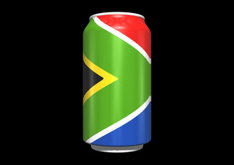 Digital composite - 3d beverage can with South African flag. Increasing obesity and so-called diseases of affluence such as diabetes - Powered by Adobe