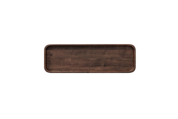 PLACA DE MADEIRA ESCURA RETANGULAR 3D