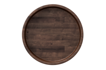 PLACA DE MADEIRA ESCURA REDONDA 3D