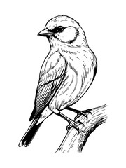 Simple and elegant bird line art vector graphic.