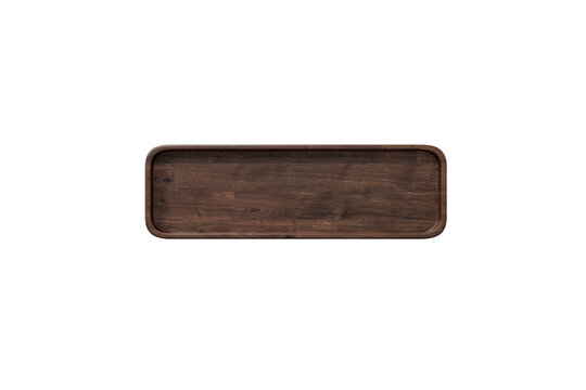 PLACA DE MADEIRA ESCURA RETANGULAR 3D