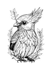 A minimalist bird line art illustration in vector format.