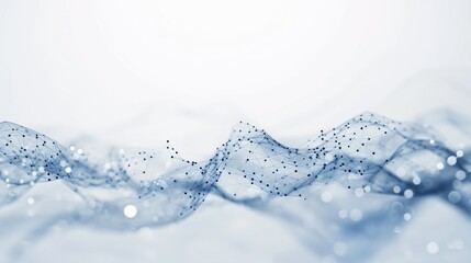 Sound waves of bright particles and music motion visuals, Abstract waves of glowing particles.white background