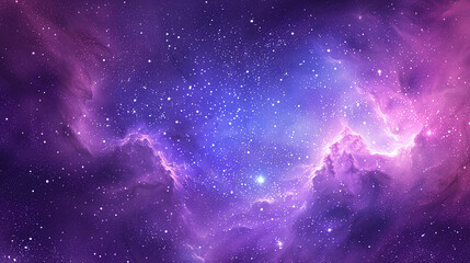 a painting of a purple and blue space filled with stars
