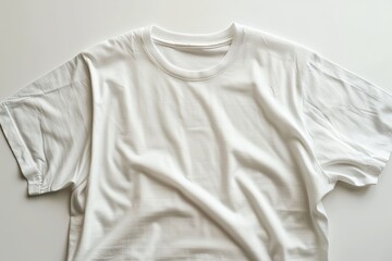 Image of a white color t-shirt with copy space, Generative AI