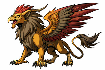 Griffin is scary, majestic, and majestic,   high detail