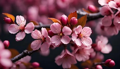 Sakura flowers close up