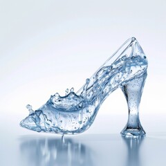 High Heeled Shoe Being Splashed With Water