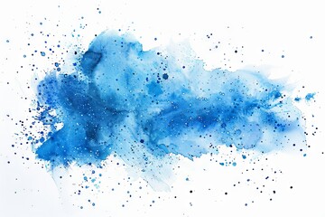blue watercolor splatter stain texture background design. Generative AI - 765057179
