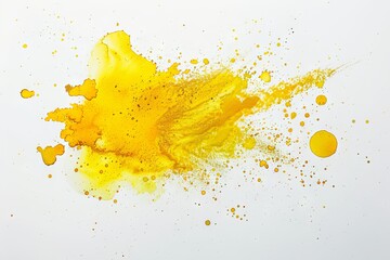 yellow watercolor splatter stain texture background design. Generative AI