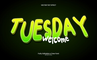 Free vector tuesday style text effect