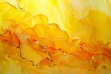 Alcohol ink yellow texture. Fluid ink abstract background. yellow abstract painting background.  Generative ai