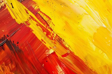 Abstract yellow red acrylic painting background. generative ai