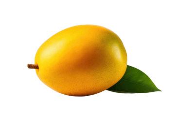 Citrus Elegance: Vibrant Orange With Green Leaf on a Clean White Canvas.