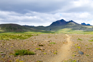 Skaftafell national park landscape, south Iceland landmark