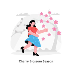 Cherry Blossom Season abstract concept vector in a flat style stock illustration