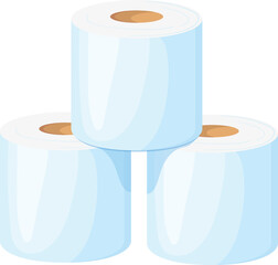 Toilet paper roll stack. Cartoon soft towel