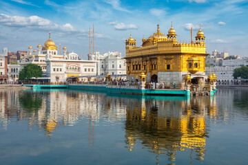 Sikh gurdwara Golden Temple (Harmandir Sahib). Holy place of Sikhism. Amritsar, Punjab, India