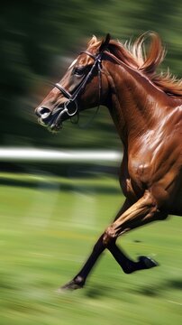 Capture the exhilarating speed of a grandsire running with super realistic details