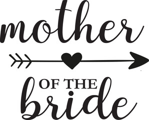 Mother of the bridevector sign for your design, Isolated on white background. Isolated emblem with quote, sign, banner, logo, posters, greeting cards, textile, for wedding, card