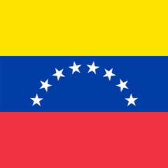 Venezuela flag - solid flat vector square with sharp corners.