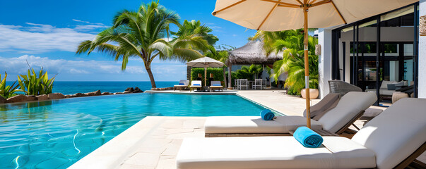 View of a sunny day on the beach vacation time