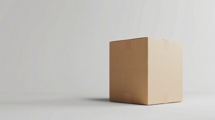 cardboard box in a white room in high resolution and high quality HD