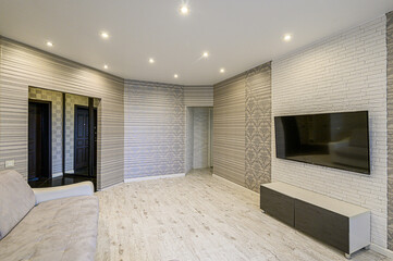 standard interior apartment. living room with sofa