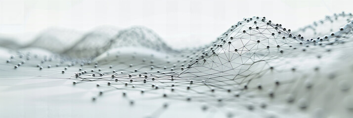 A Fabric of Data: The Network Mesh That Connects Us, Illuminated by the Glow of Futures Promise - obrazy, fototapety, plakaty