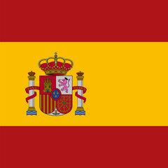 Obraz premium Spain flag - solid flat vector square with sharp corners.